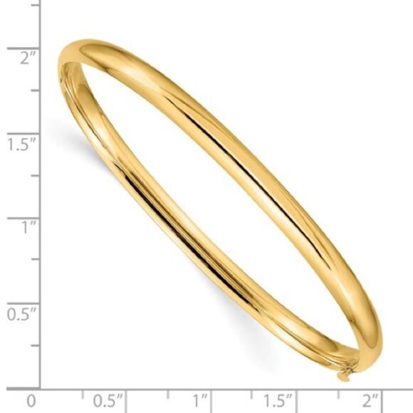 New 14k 3/16 High Polished Hinged Bangle Bracelet - Picture 4 of 11